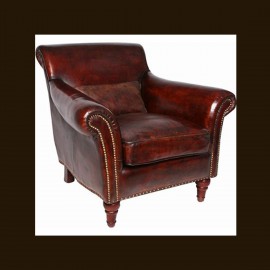 Luxury leather Chesterfield armchair SOCRATES